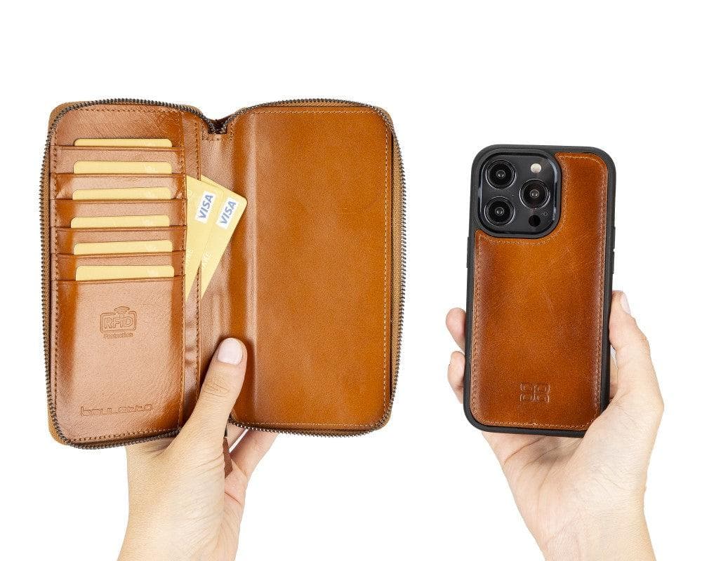 Bayelon Pouch Magic Wallet for iPhone 14 Series - Detachable Leather Case