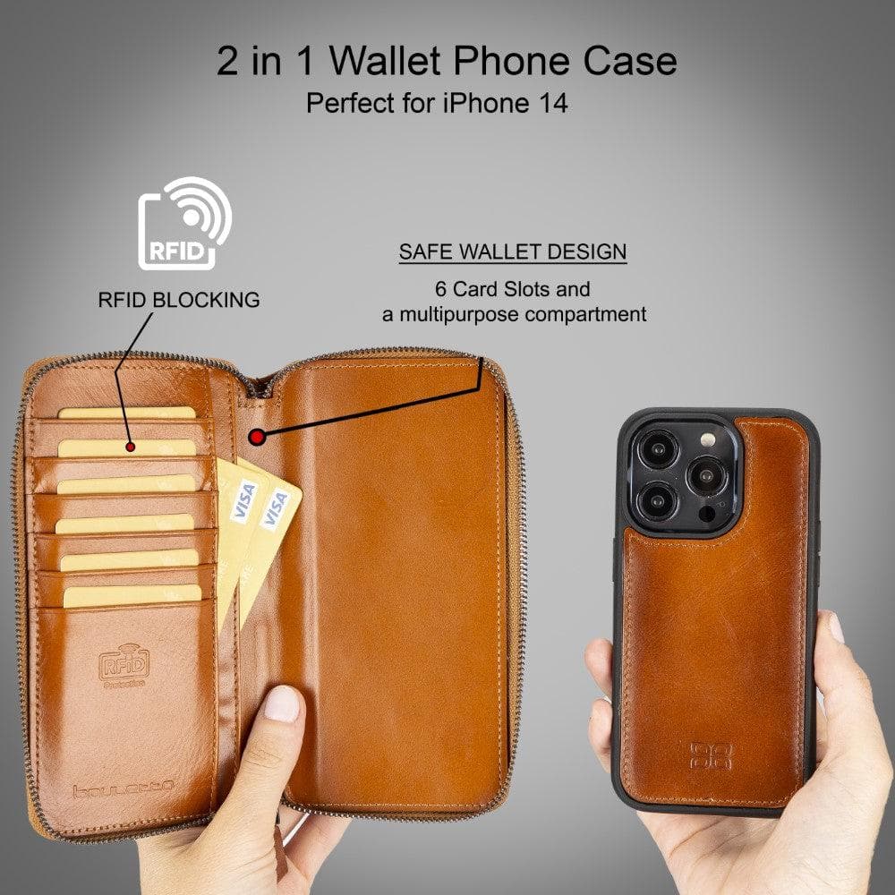 Bayelon Pouch Magic Wallet for iPhone 14 Series - Detachable Leather Case