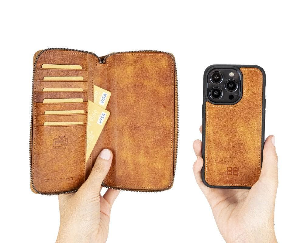 Bayelon Pouch Magic Wallet for iPhone 14 Series - Detachable Leather Case