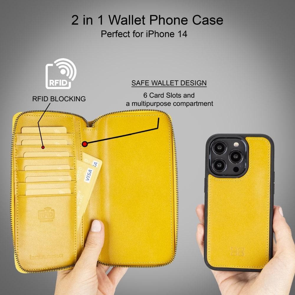 Bayelon Pouch Magic Wallet for iPhone 14 Series - Detachable Leather Case