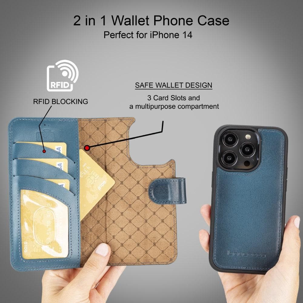 Bayelon Magic iPhone 14 Series Detachable Leather Wallet Case - MW