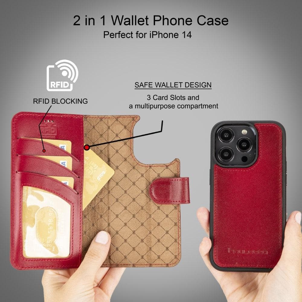 Bayelon Magic iPhone 14 Series Detachable Leather Wallet Case - MW