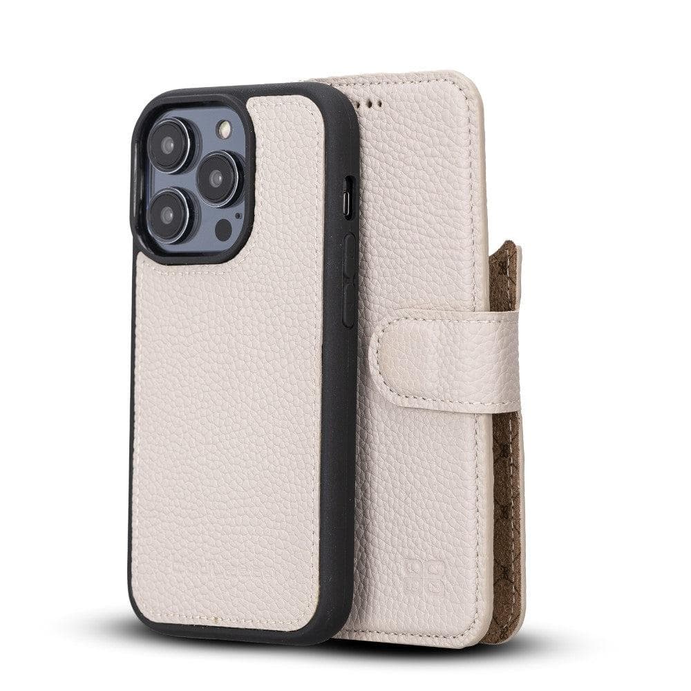Bayelon Magic iPhone 14 Series Detachable Leather Wallet Case - MW Sandy Brown