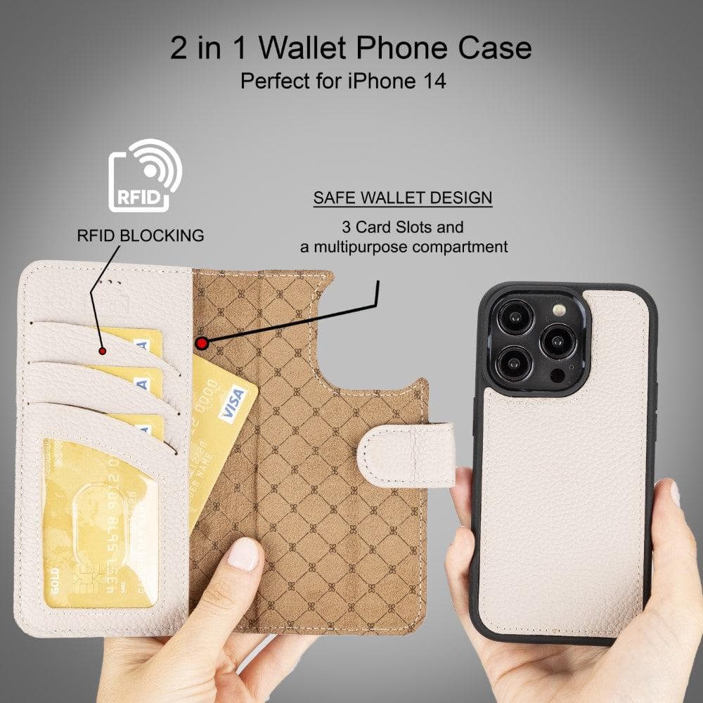 Bayelon Magic iPhone 14 Series Detachable Leather Wallet Case - MW
