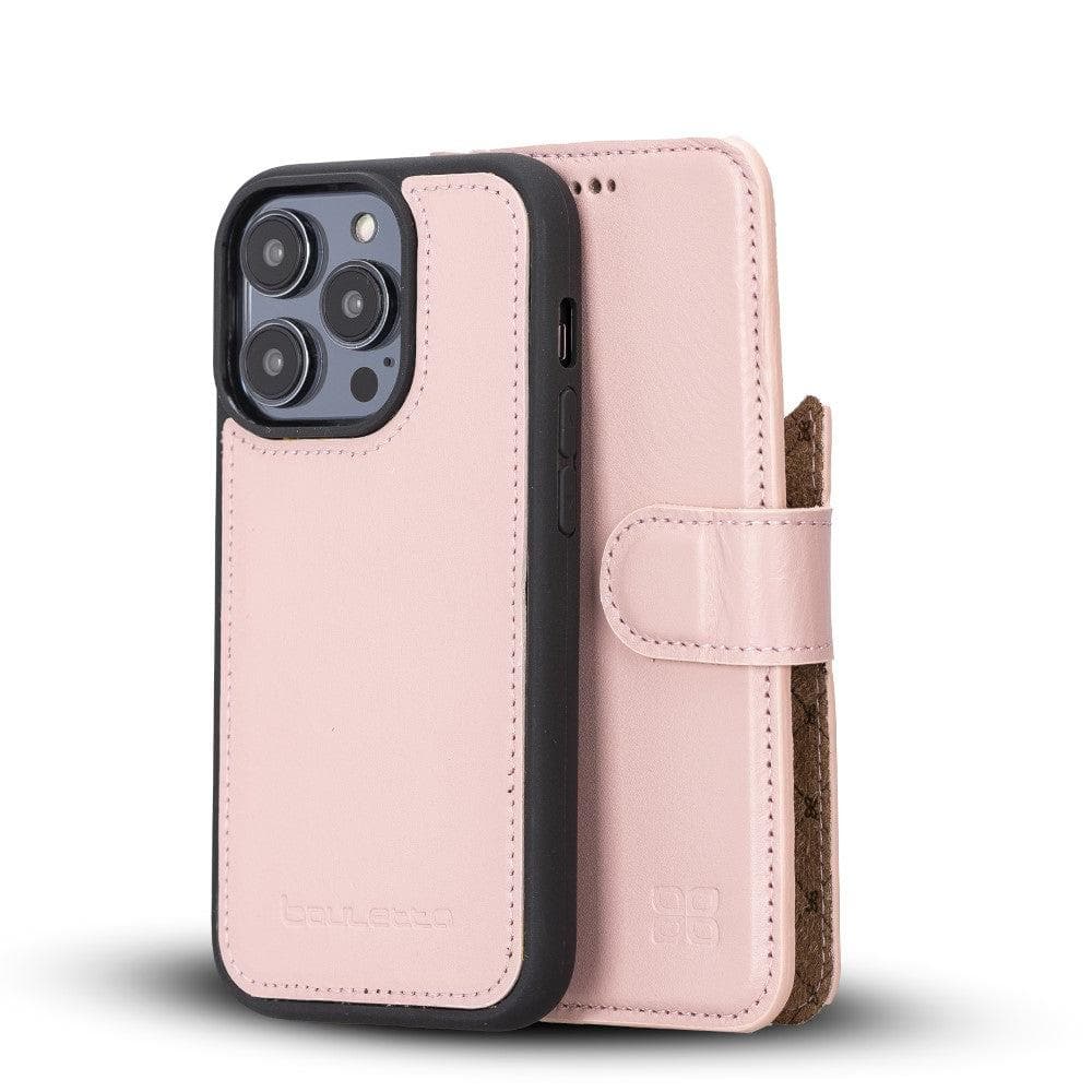Bayelon Magic iPhone 14 Series Detachable Leather Wallet Case - MW Pink