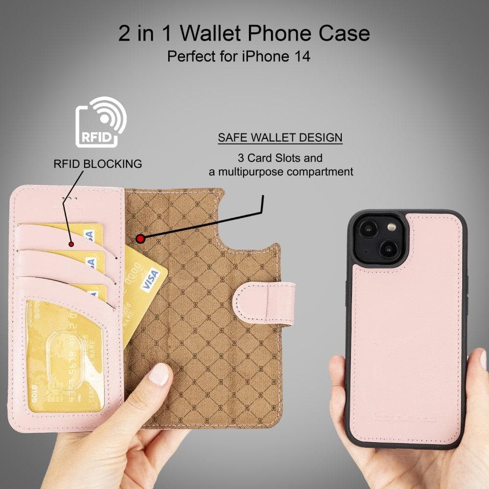 Bayelon Magic iPhone 14 Series Detachable Leather Wallet Case - MW