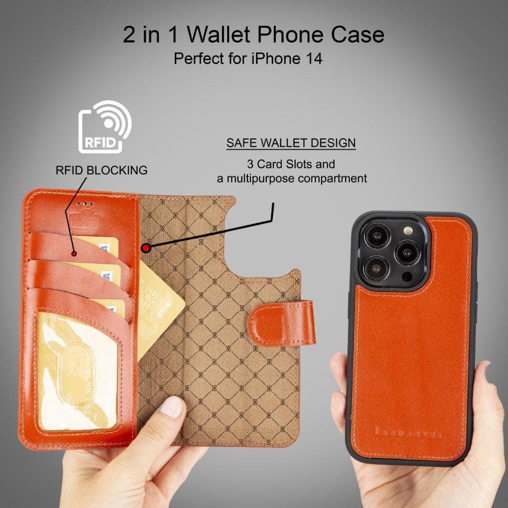 Bayelon Magic iPhone 14 Series Detachable Leather Wallet Case - MW
