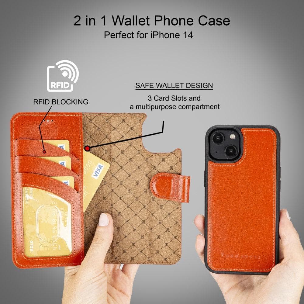 Bayelon Magic iPhone 14 Series Detachable Leather Wallet Case - MW