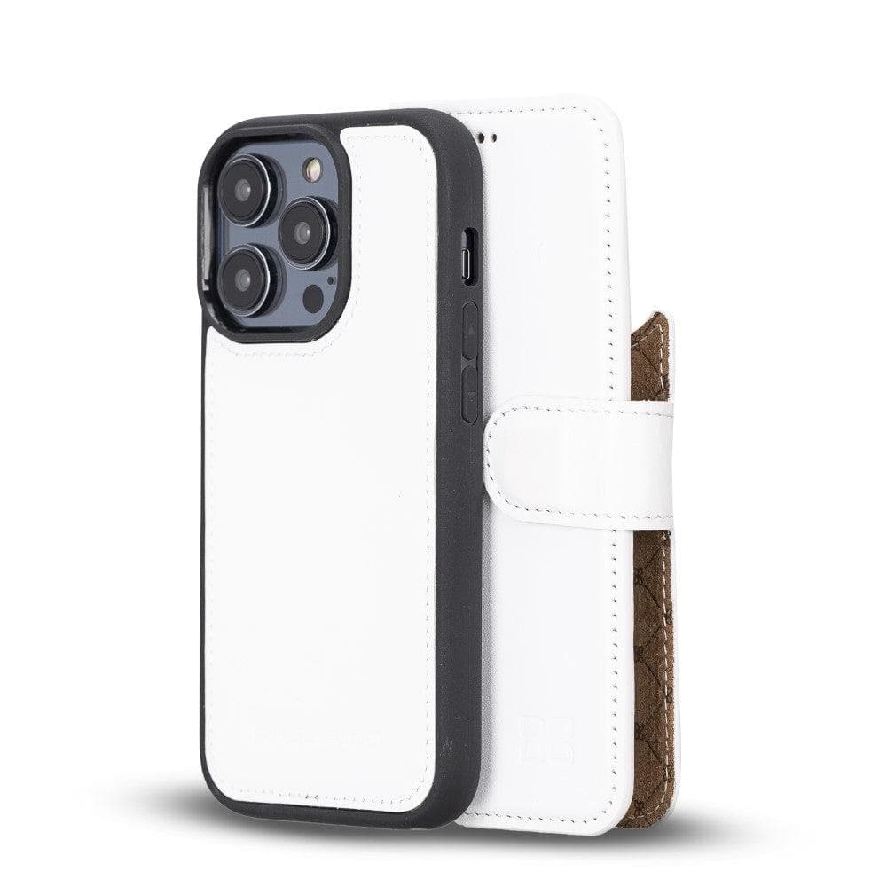 Bayelon Magic iPhone 14 Series Detachable Leather Wallet Case - MW White