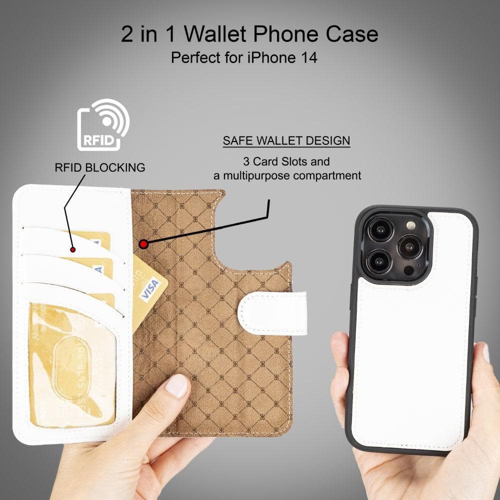Bayelon Magic iPhone 14 Series Detachable Leather Wallet Case - MW