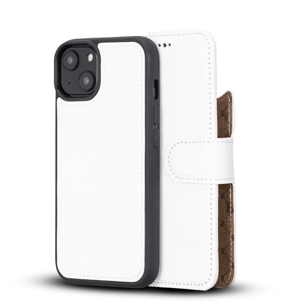 Bayelon Magic iPhone 14 Series Detachable Leather Wallet Case - MW White
