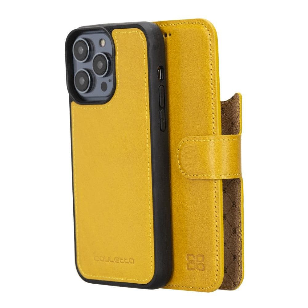 Bayelon Magic iPhone 14 Series Detachable Leather Wallet Case - MW Goldenrod