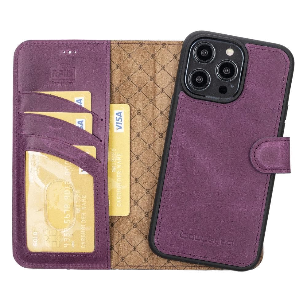 Bayelon Magic iPhone 14 Series Leather Wallet Case - Detachable & Elegant