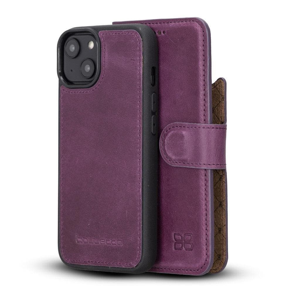 Bayelon Magic iPhone 14 Series Leather Wallet Case - Detachable & Elegant Purple