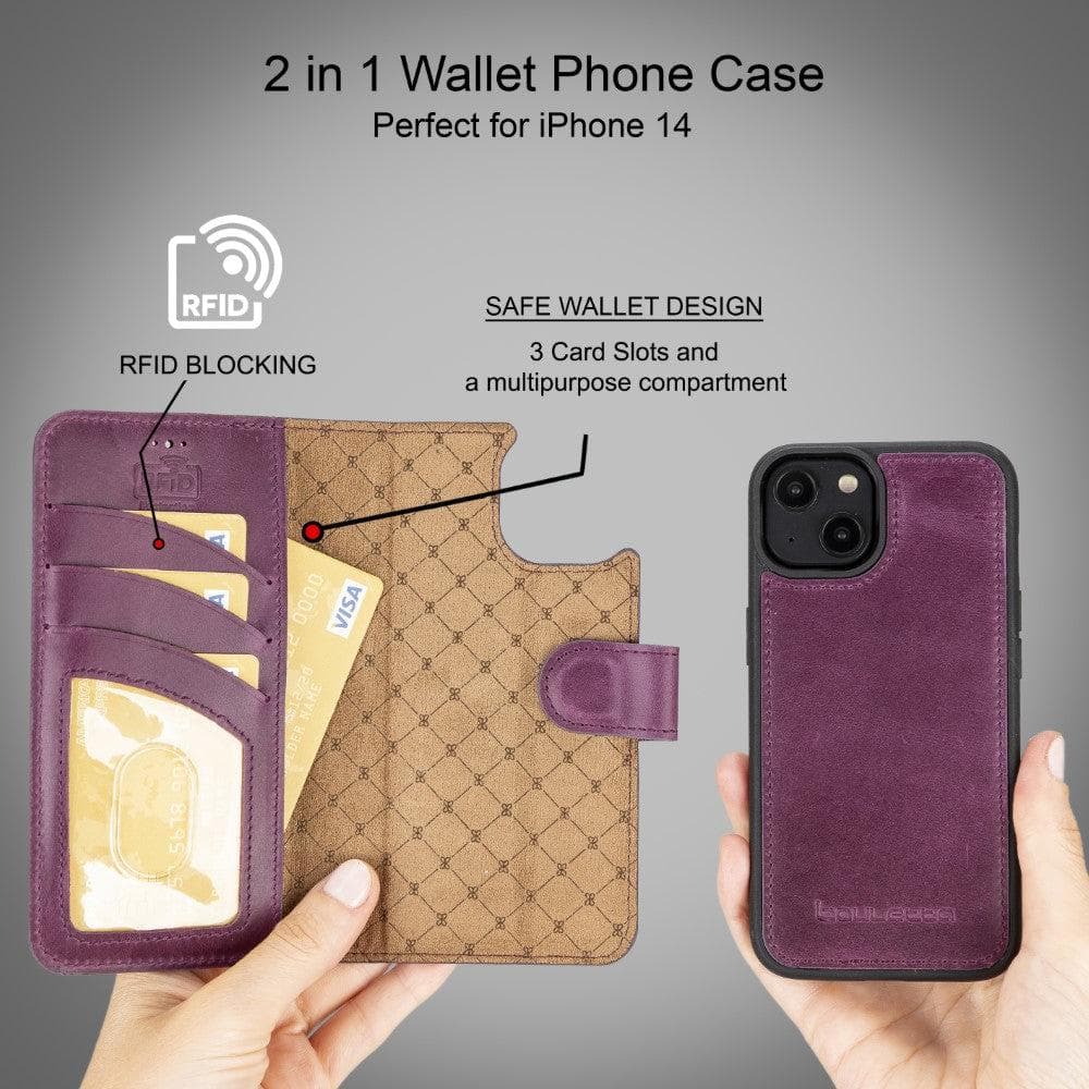 Bayelon Magic iPhone 14 Series Leather Wallet Case - Detachable & Elegant