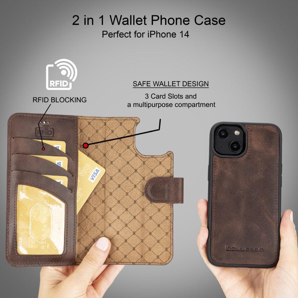 Bayelon Magic iPhone 14 Series Leather Wallet Case - Detachable & Elegant