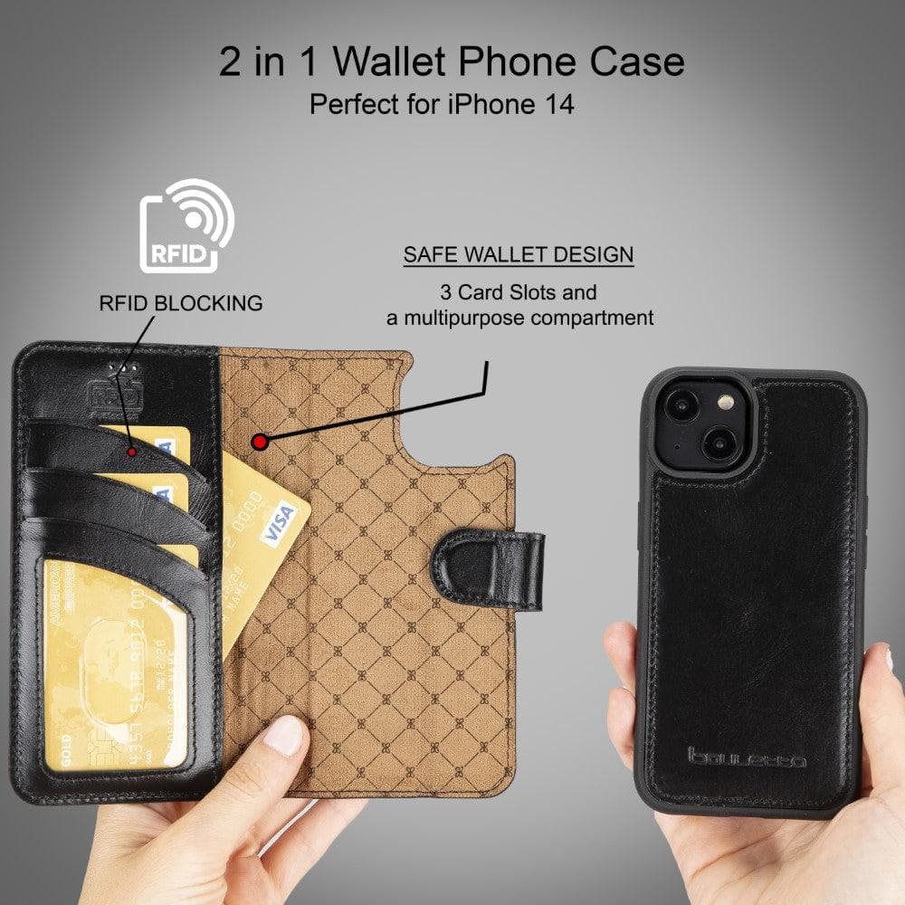 Bayelon Magic iPhone 14 Series Leather Wallet Case - Detachable & Elegant
