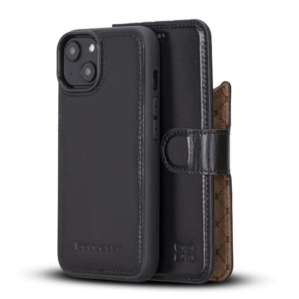 Bayelon Magic iPhone 14 Series Leather Wallet Case - Detachable & Elegant Black