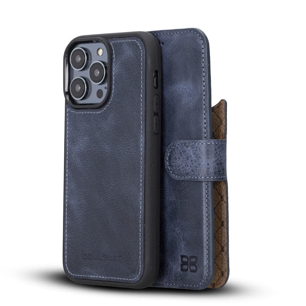 Bayelon Magic iPhone 14 Series Leather Wallet Case - Detachable & Elegant Dark Blue