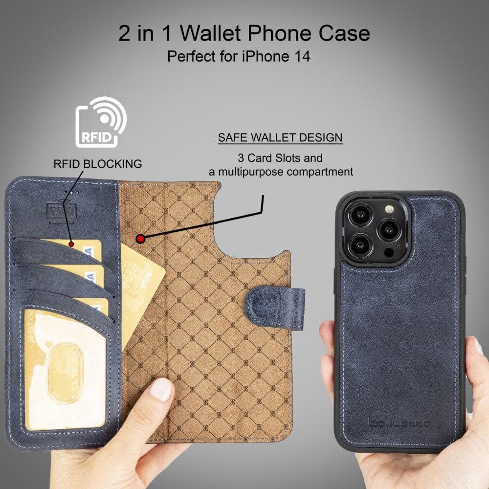 Bayelon Magic iPhone 14 Series Leather Wallet Case - Detachable & Elegant
