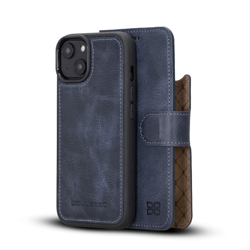 Bayelon Magic iPhone 14 Series Leather Wallet Case - Detachable & Elegant Dark Blue