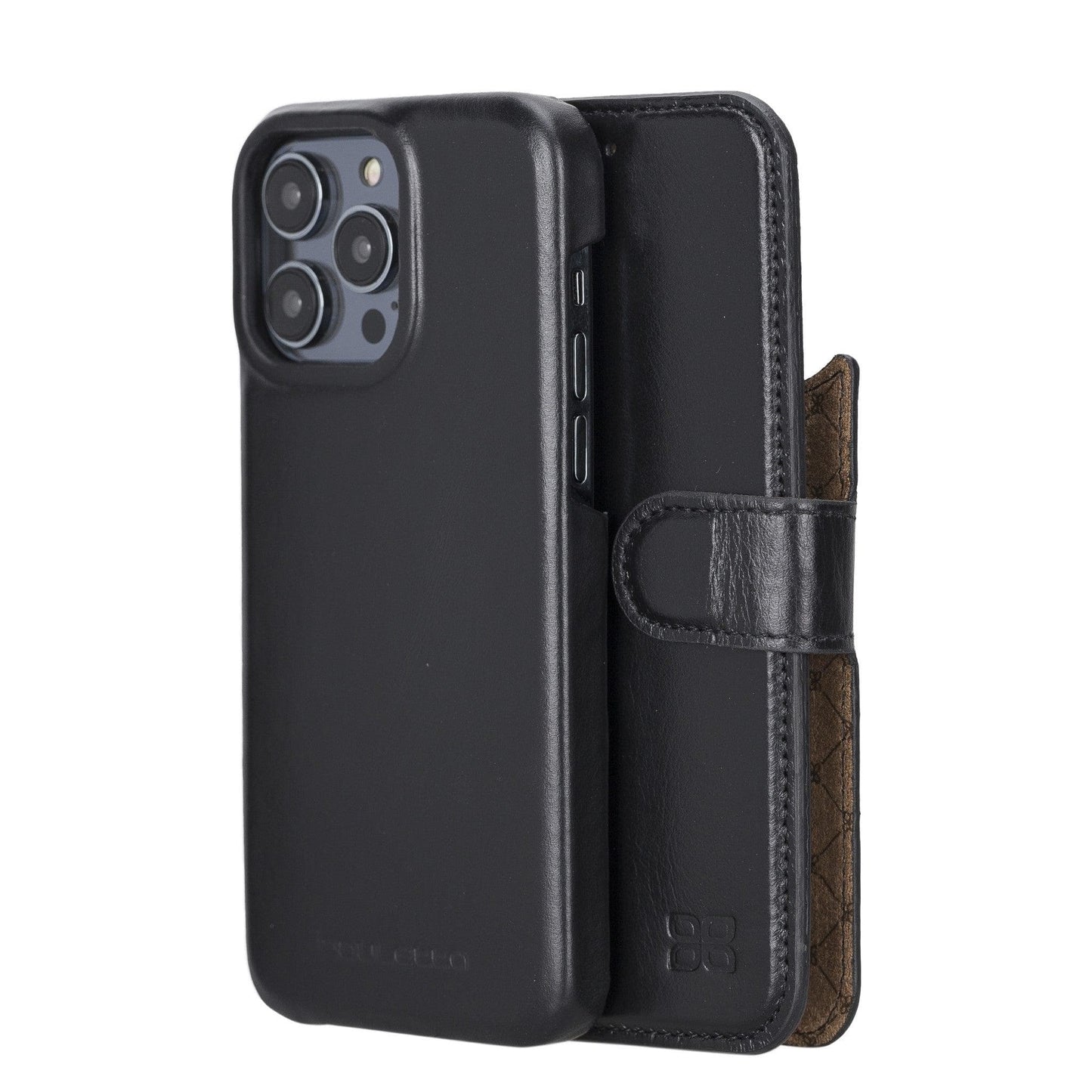 Bayelon F360 Magic Leather Wallet Case for iPhone 14 Pro Max Black
