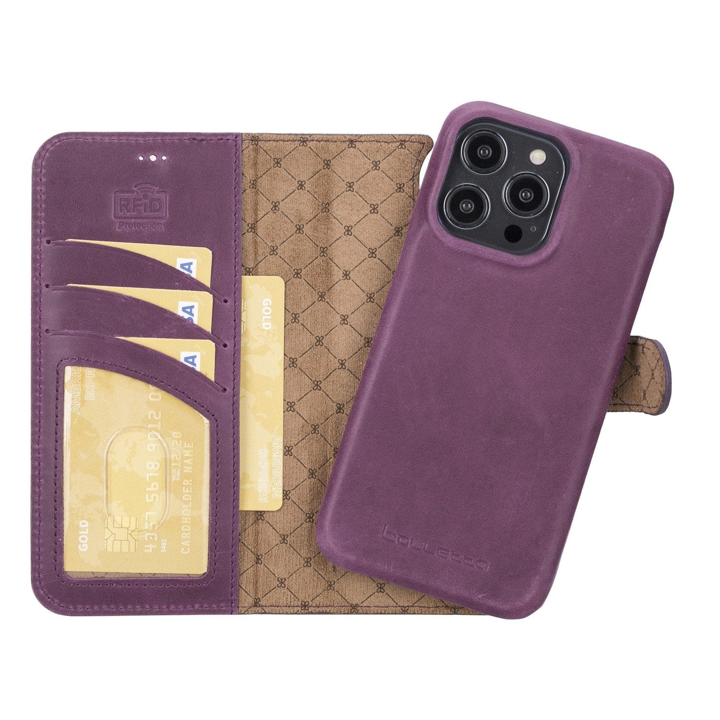 Bayelon F360 Magic Leather Wallet Case for iPhone 14 Pro Max