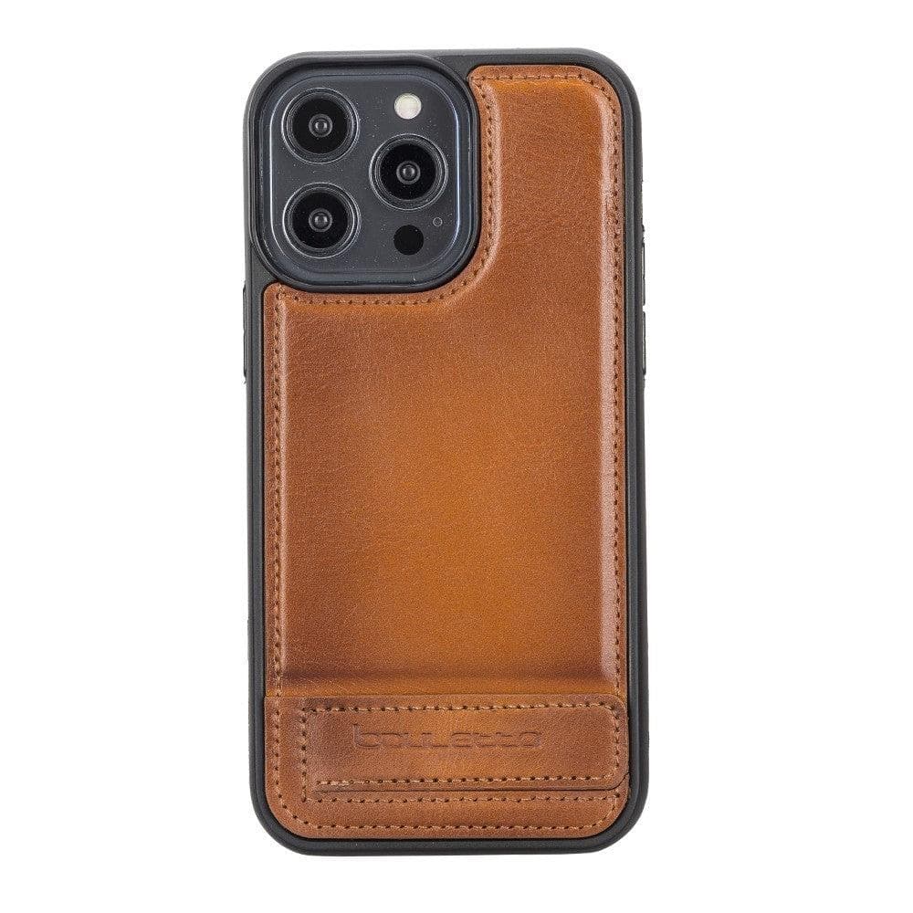 Bayelon Flex Base Leather iPhone 14 Pro Max Case with Stand