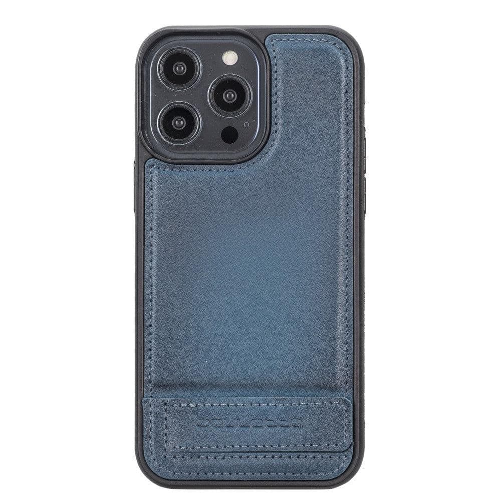 Bayelon Flex Base Leather iPhone 14 Pro Max Case with Stand