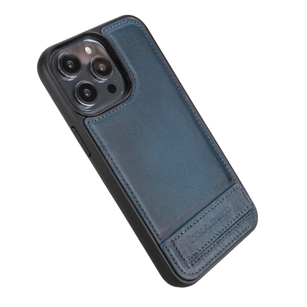 Bayelon Flex Base Leather iPhone 14 Pro Max Case with Stand