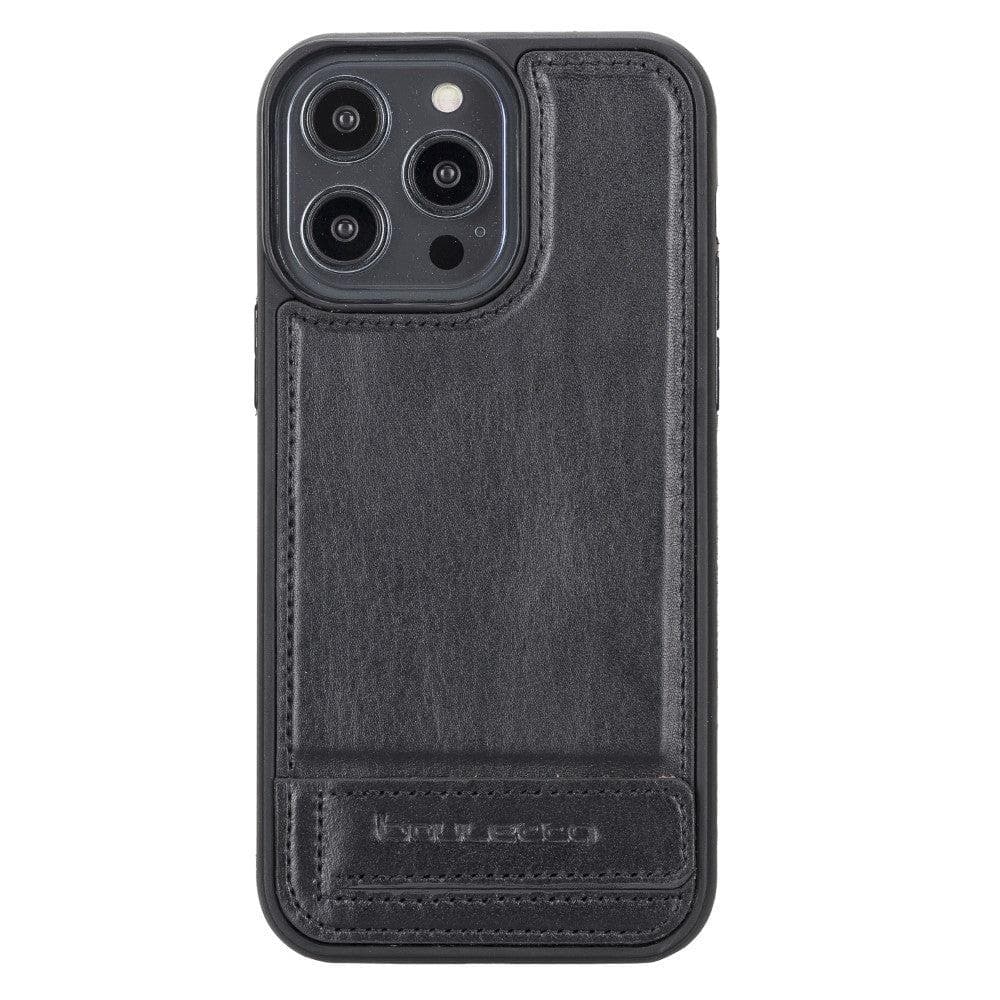 Bayelon Flex Base Leather iPhone 14 Pro Max Case with Stand