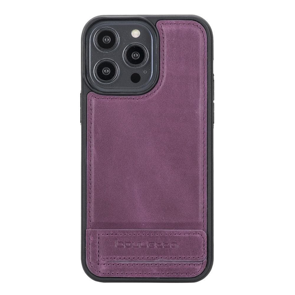 Bayelon Flex Base Leather iPhone 14 Pro Max Case with Stand