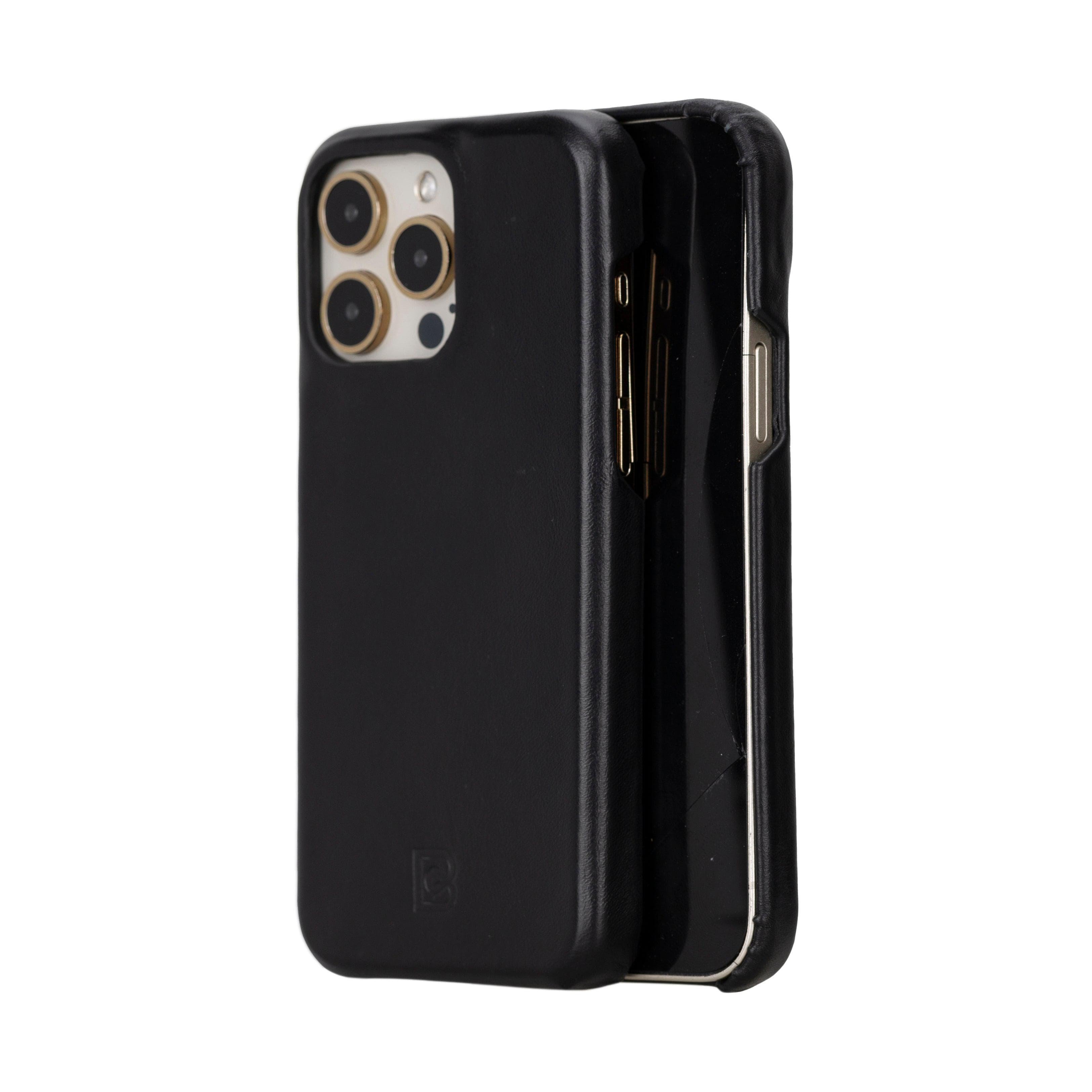 Bayelon F360 Genuine Leather Case for iPhone 15 Pro Max Black