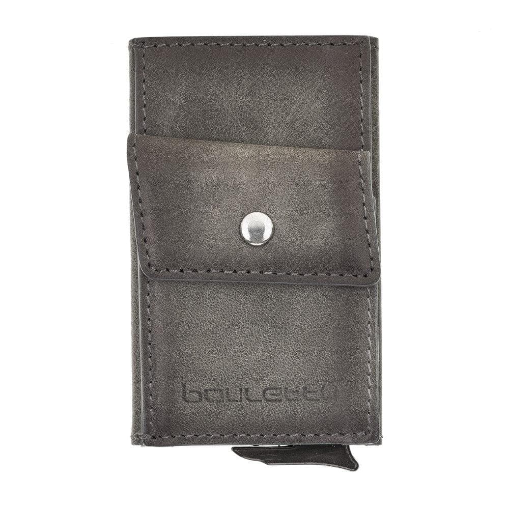 Bayelon Austin Leather RFID Coin Purse & Card Holder Gray