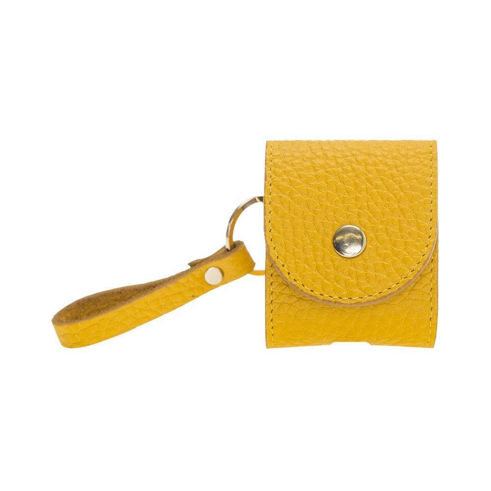 UnBranded Mai Snap AirPods 1 and AirPods 2 Leather Case with Hook Yellow