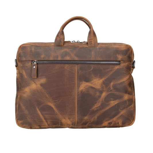 Bayelon Apollo Leather Business Briefcase / Laptop Case 16" Saddle Brown