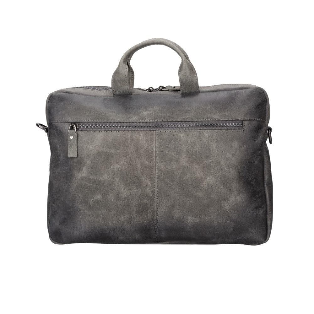 Bayelon Apollo Leather Business Briefcase / Laptop Case 16" Gray