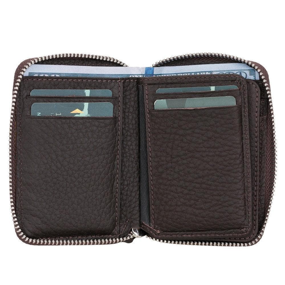 Bayelon Elvis Minimalist Leather Zipper Wallet