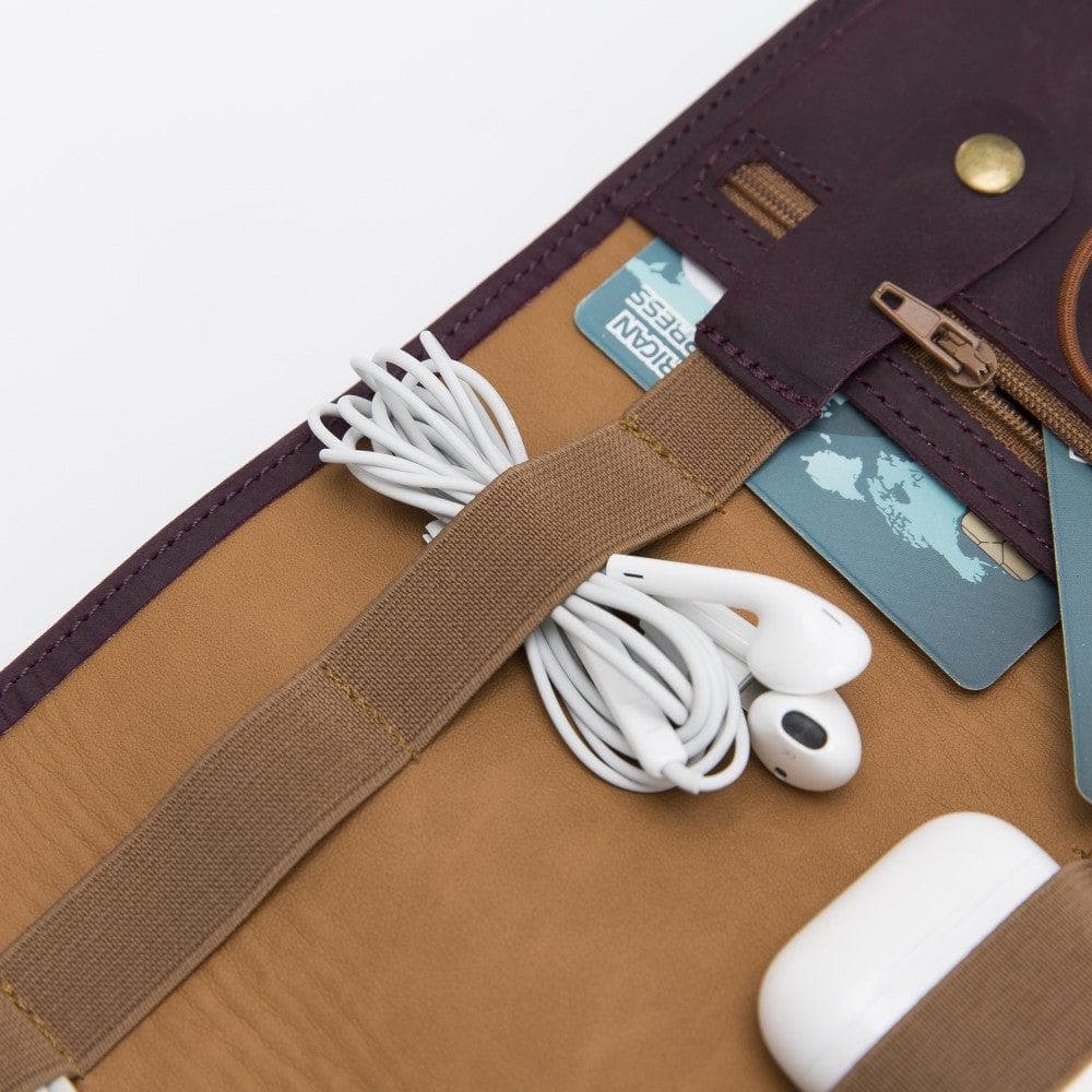 Bayelon Genuine Leather Cable Organizer - Versatile Travel Accessory