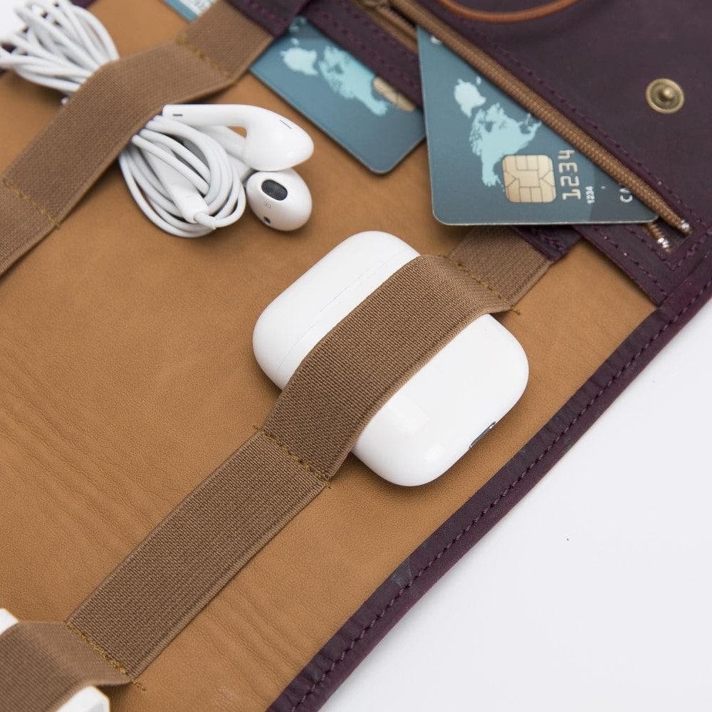 Bayelon Genuine Leather Cable Organizer - Versatile Travel Accessory