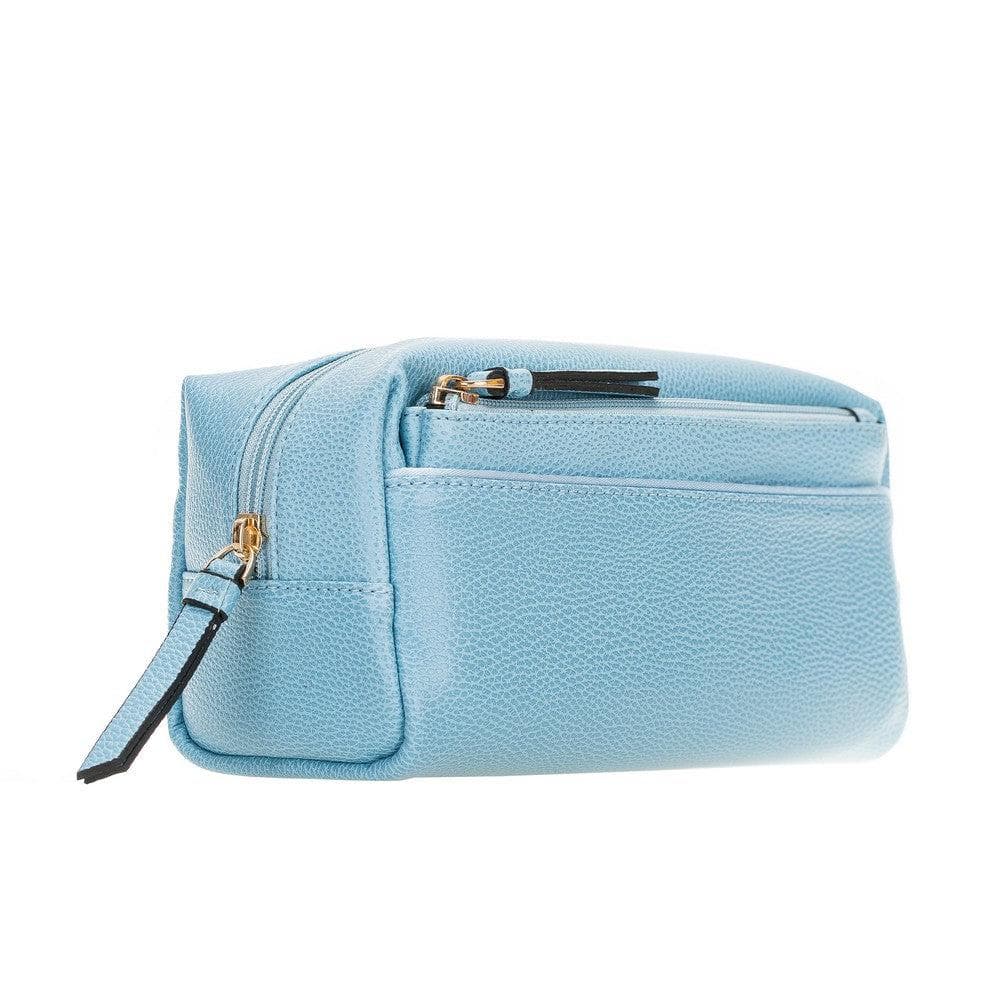 Bayelon Marc PU Leather Dopp Kit - Elegant Travel Toiletry Bag Ice Blue