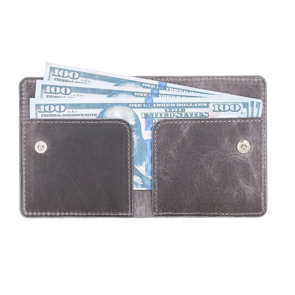 Bayelon Robin Genuine Leather Wallet with Card Slots Gray