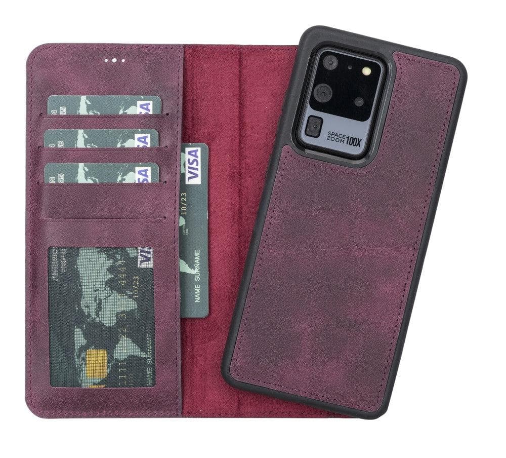 Bayelon Detachable Leather Wallet Case for Samsung Galaxy S20 Scarlet Red