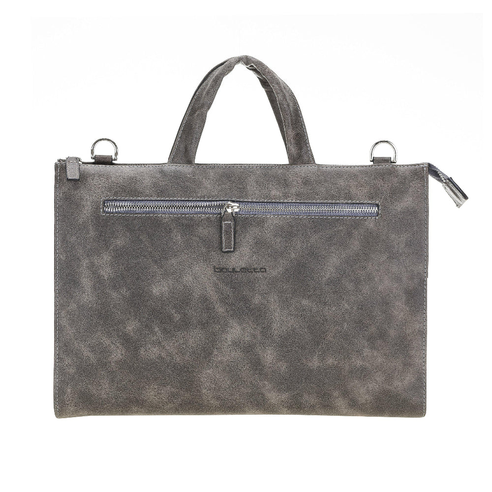 Bouletta Canzo Leather Briefcase Gray