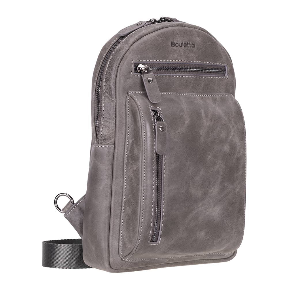 Bayelon Celion Genuine Leather Crossbody Bag Gray