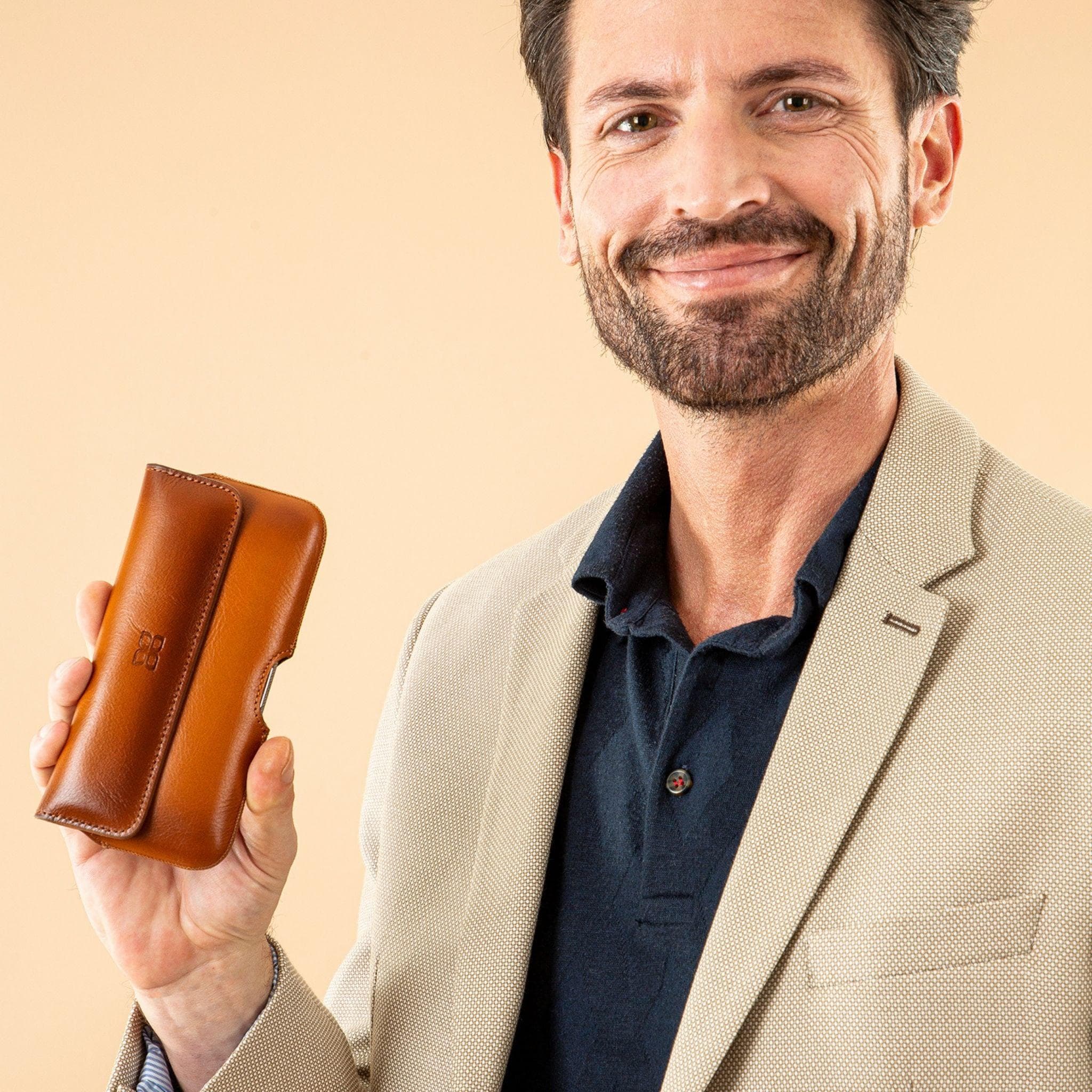 Bayelon Aslant Belt Phone Leather Case - Handcrafted Genuine Leather