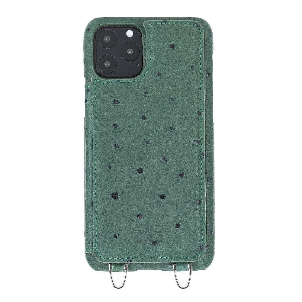 Bouletta Saff iPhone 11 Leather Case with Crossbody Strap - Bouletta I Phone 11 Pro Deep Green