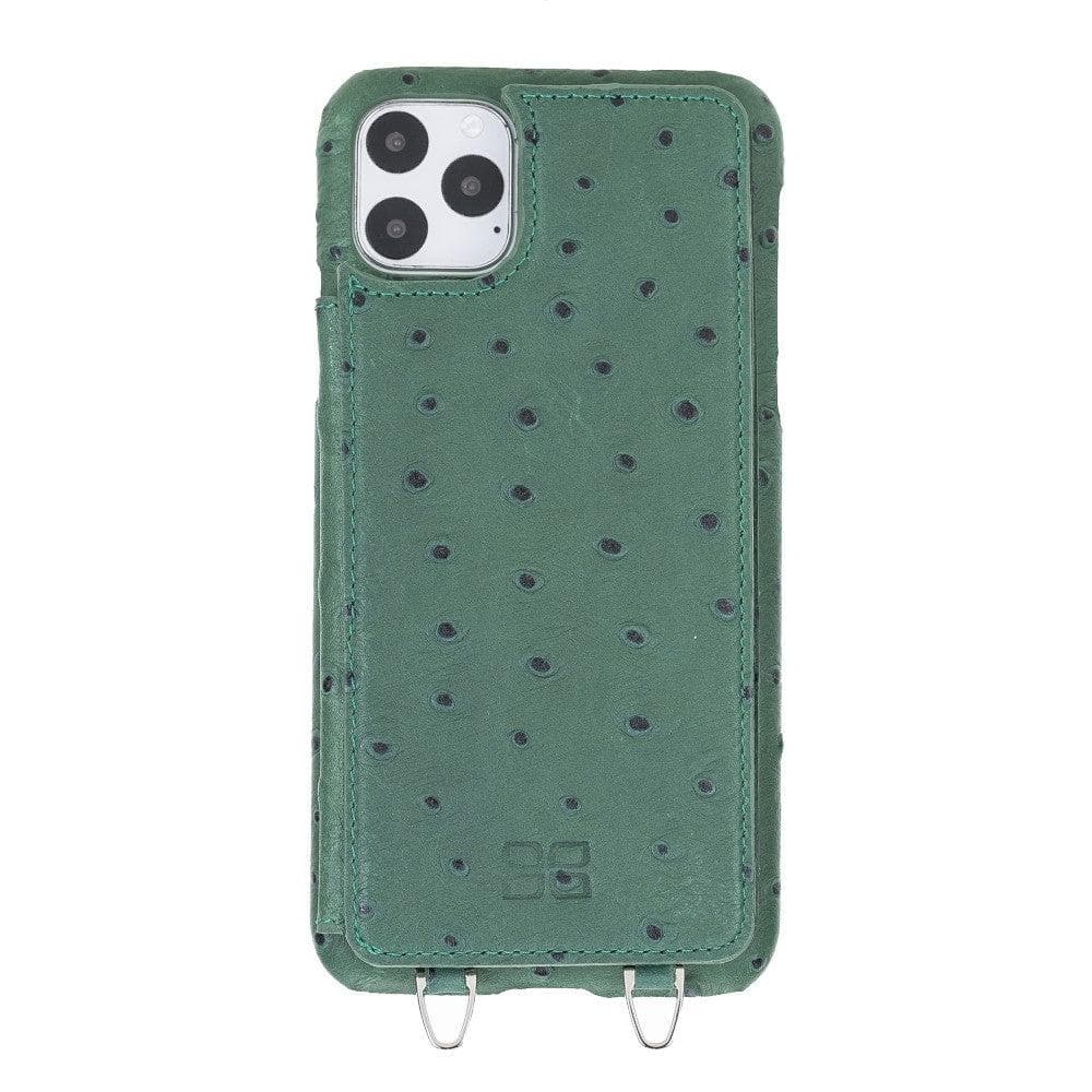 Bouletta Saff iPhone 11 Leather Case with Crossbody Strap - Bouletta I Phone 11 Pro Max Deep Green