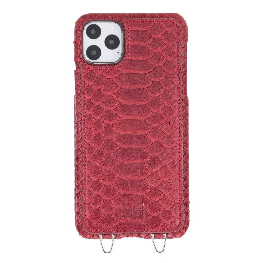 Bouletta Saff iPhone 11 Leather Case with Crossbody Strap - Bouletta I Phone 11 Pro Max Red