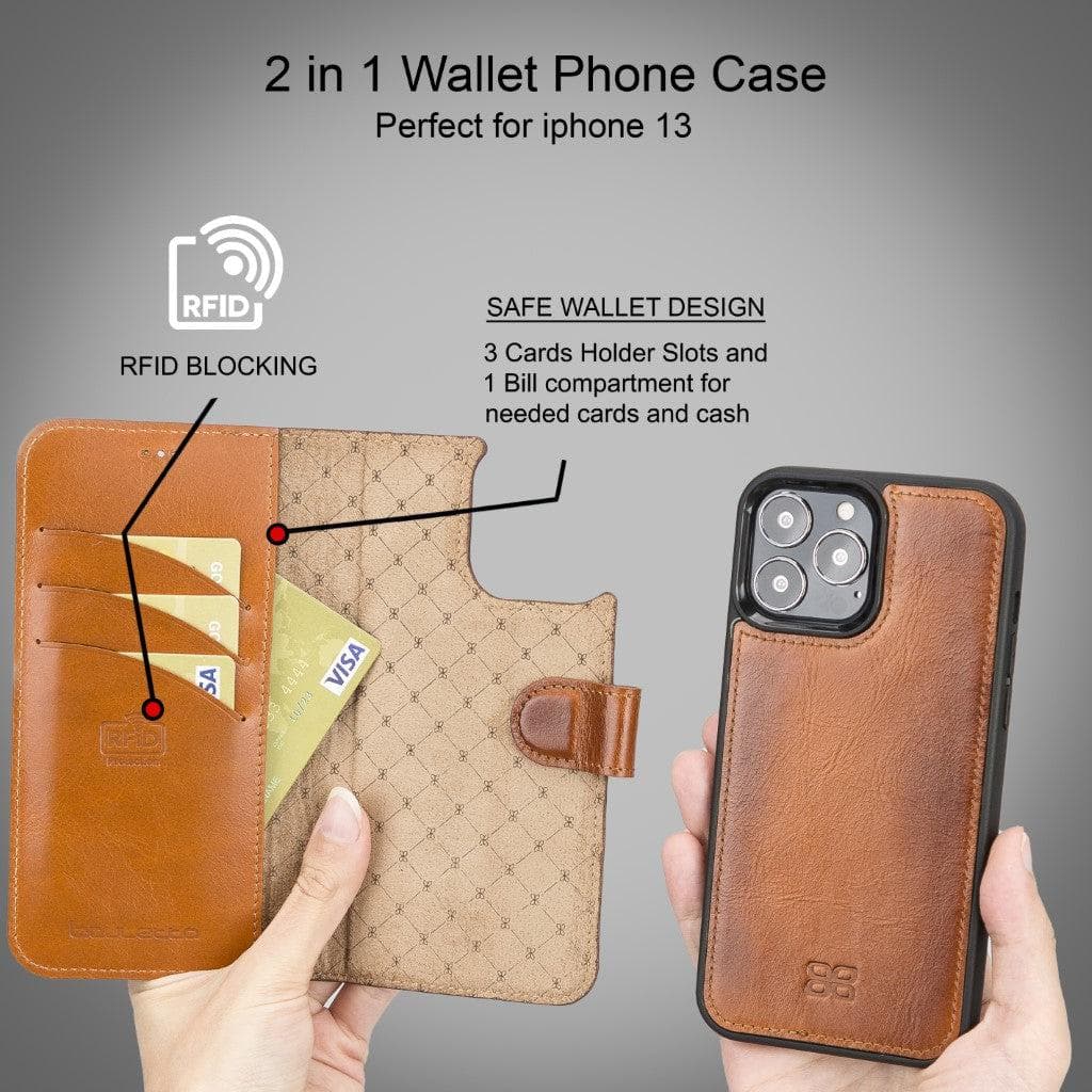 Bayelon Magic iPhone 13 Series Detachable Leather Wallet Case - MW